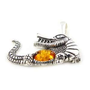  Pendant silver Crocodile amber. Jewelry