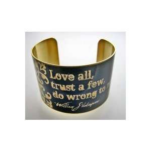  William Shakespeare Vintage Style Brass Cuff Bracelet 