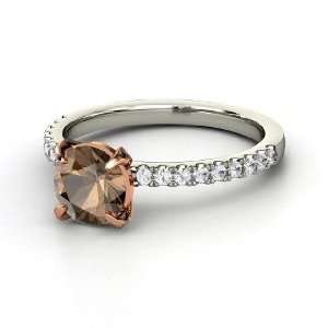  Candace Ring, Round Smoky Quartz Sterling Silver Ring with 