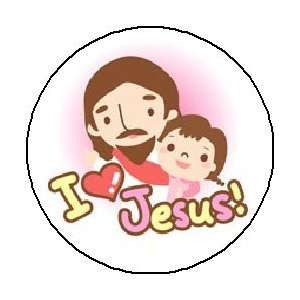  I LOVE JESUS Cartoon 1.25 Magnet ~ Heart 