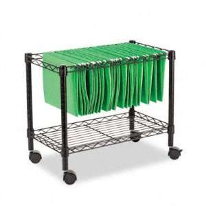  Two Tier Rolling File Cart   24w x 14d x 21h, Black(sold 