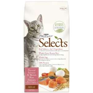 Purina Pro Plan Selects Adult Cat Food, Natural Salmon and Brown Rice 