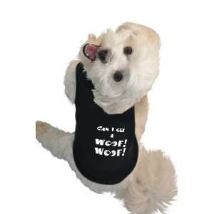Ruff Ruff and Meow Dog Tank Top, Can I Get a Woof Woof, Black, Small