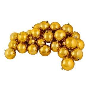 60ct Shiny Antique Gold Shatterproof Christmas Ball Ornaments 2.5 