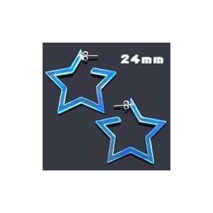  24mm UV React 5 Star Ear Hoop Piercing Jewelry Jewelry