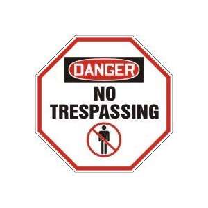 DANGER NO TRESPASSING (W/GRAPHIC) Sign   12 Adhesive Dura Vinyl Shape 