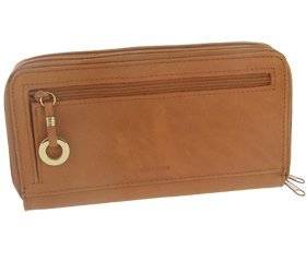  Rolfs Essentials Double Zip Leather Wallet   Tan Explore 