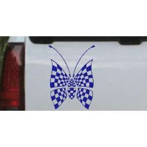 Blue 6in X 8.4in    Race Flag Butterfly Butterflies Car Window Wall 