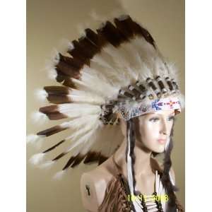  Native American War Bonnet Feather Headdress, Reproduction 