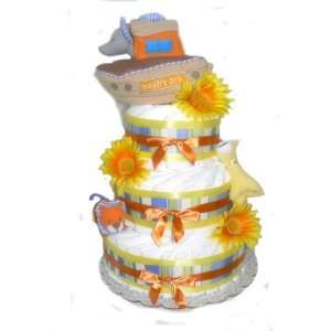  Noahs Ark Baby Shower Diaper Cake Toy Gift Set (Orange 