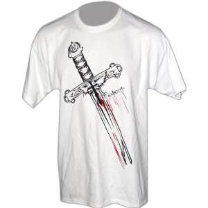  Battle Tested Battle Sword White T Shirt (SizeS) Sports 