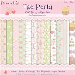 Tea Party Paper Pack 6X6 72/Sheets 6 Each Of 12 Designs