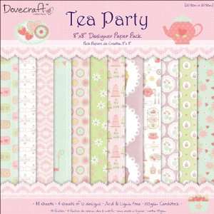 Tea Party Paper Pack 8X8 48/Sheets 4 Each Of 12 Designs
