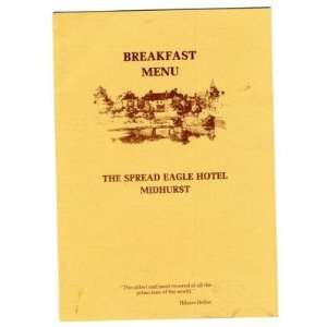  Spread Eagle Hotel Midhurst England Breakfast Menu 