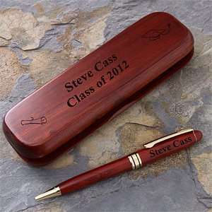  Engraved Pen Case Set in Rosewood   Graduation Design 