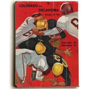 Wood Sign University of Colorado VS Oklahoma by unknown. Size 24.00 X 