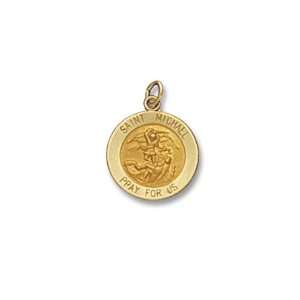  Saint Michael 14Kt Yellow Gold Medal 5/8 inch Jewelry
