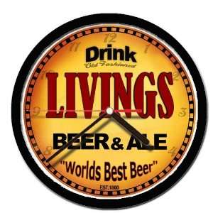  LIVINGS beer and ale cerveza wall clock 