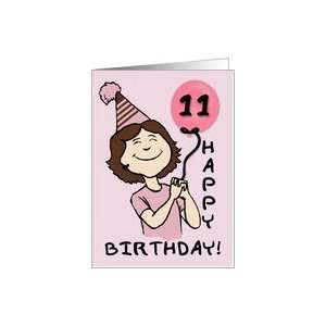  11 Year Old Girls Birthday Pink Balloon Card Toys 