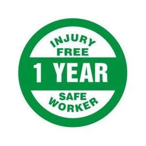  Labels INJURY FREE 1 YEAR SAFE WORKER 2 1/4 Adhesive 