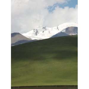 Snow Capped Mountain Peaks and Foothills in Qinghai Province, China 