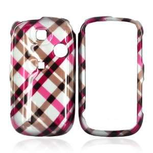  for T Mobile Tap Hard Case Checkered Pink Brown Grey 