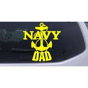 Yellow 16in X 16.0in    Navy Dad Military Car Window Wall Laptop Decal 