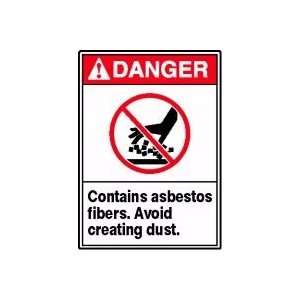 DANGER CONTAINS ASBESTOS FIBERS AVOID CREATING DUST (W/GRAPHIC) 14 x 