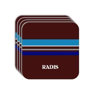 Personal Name Gift   RADIS Set of 4 Mini Mousepad Coasters (blue 