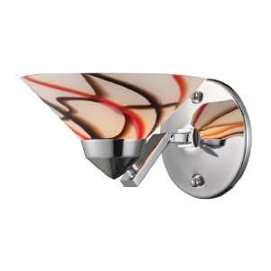 Elk 1470/1CRW 1 Light Sconce In Polished Chrome with Crème White 