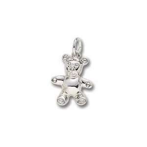  1549 Teddy Bear Charm   Sterling Silver Jewelry