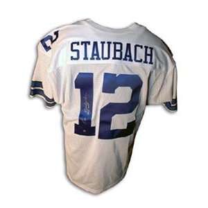  Roger Staubach Signed Dallas Cowboys White Throwback 