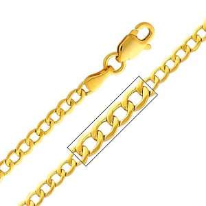   Concave Curb Cuban Chain Necklace with Lobster Claw Clasp   16 Inches