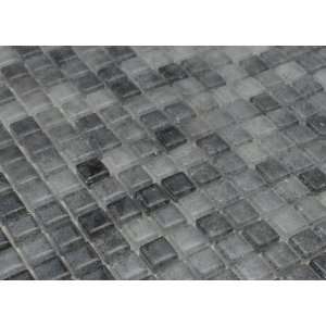  Full Sheet Sample of Recycled Black Gray Glass Mosaic Tile 