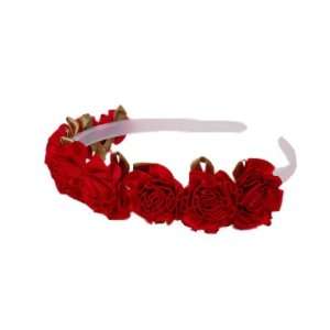  Red Rose Flowered Headband Toys & Games