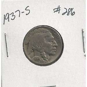  1937 S Buffalo Nickel in 2x2 coin holder #286 Everything 