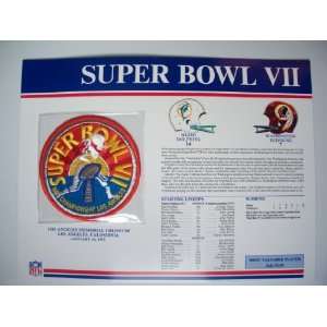 1972 Miami Dolphins vs Washington Redskins NFL Super Bowl 7 (VII) 1973 