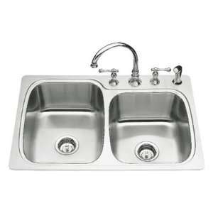  Verse Double Self Rimming Kitchen Sink Faucet Mount 1 