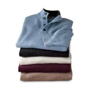  4 Button Solid Polo Lambswool Blend Sweater Everything 
