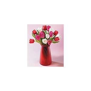 Sweetheart Tulips with Ruby Vase  Grocery & Gourmet Food