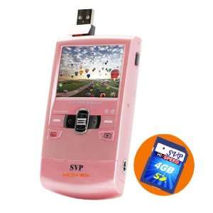   Pocket HD Video Pink Camera, YouTube Software w 4GB SD