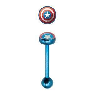  Captain America Marvel Universe Tongue Ring Body Jewelry 