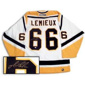  Mario Lemieux Pittsburgh Penguins Autographed White Jersey 
