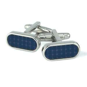 Imooi Formula Stainless Steel and Rubber Wing  Back Cufflinks in Blue 