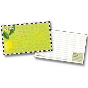  Labeleze Recipe Cards with Protective Covers 3 x 5   Lemon 