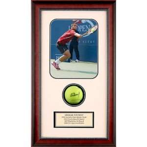  Mikhail Youzhny Autographed Tennis Ball Shadowbox 