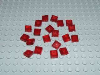 LEGO Lot of 20 Smooth TRANSLUCENT RED FLAT TILE 1x1  