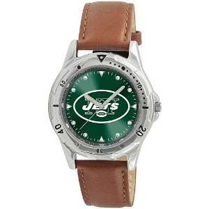    Gametime New York Jets Brown Leather Watch