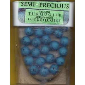  Semi Precious 10mm Turquoise Round Beads   25 pc Arts 