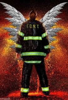 Firefighter   Fireman   Rescue   Angel Wings Poster  